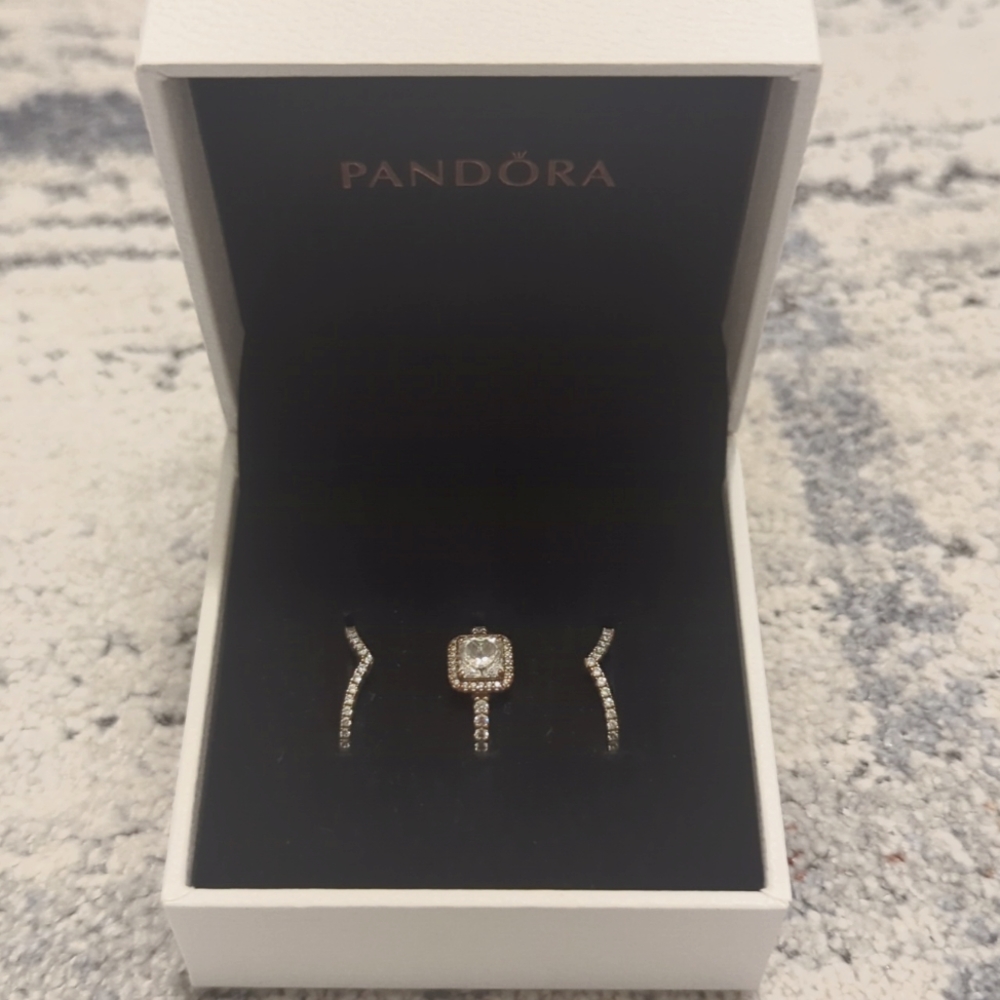 Pandora Silver and Gold Ring Set